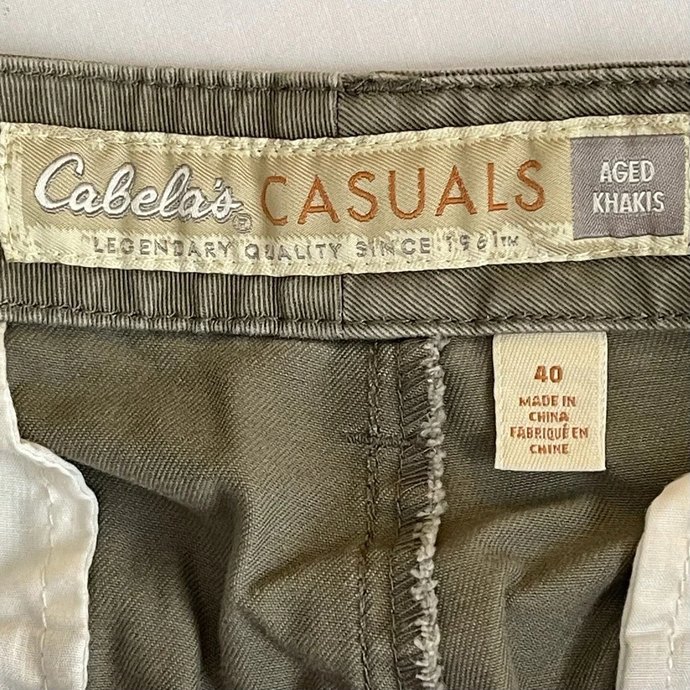 Cabela's Casuals Men's Brown Aged Khakis Cotton Chino Shorts Size 40